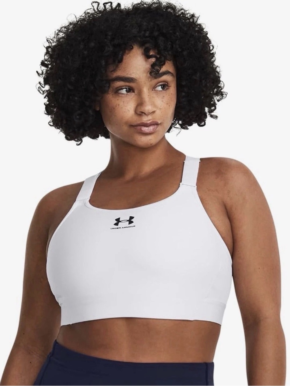 Under Armour HeatGear No Padding High Impact Sports Bra White Women’s Size L